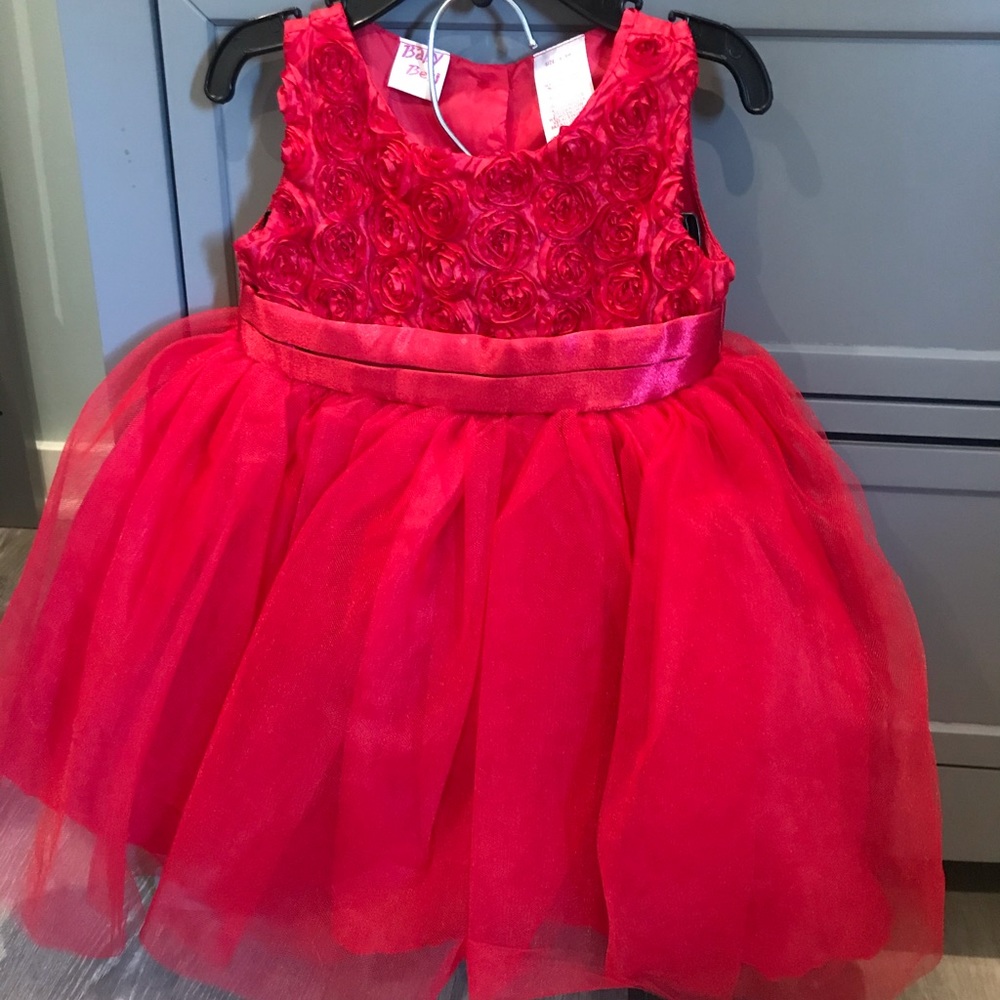 Red formal baby girl dress